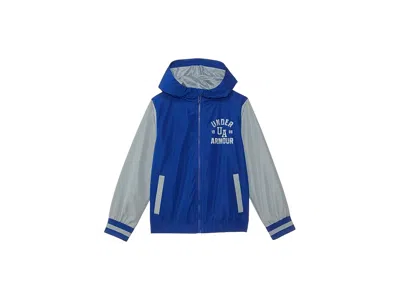 Under Armour Wintuck Varsity Windbreaker (big Kid) Boy's Sweater Royal : Sm (8 Big Kid), Polyester In Blue