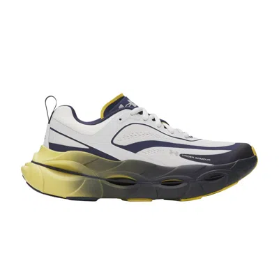 Pre-owned Under Armour Wmns Halo Racer 'washed Navy Yellow Shade' | White | Women's Size 7