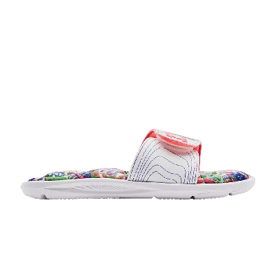 Pre-owned Under Armour Wmns Ignite 6 Graphic Footbed Slide 'white Blitz Red'