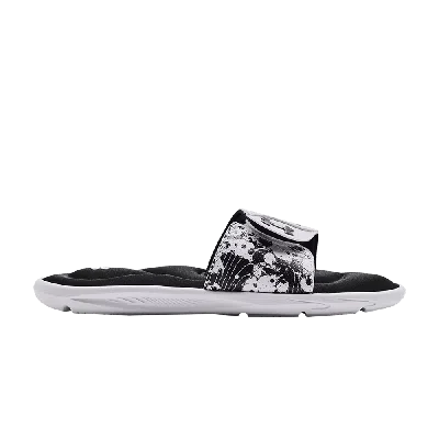 Pre-owned Under Armour Wmns Ignite 6 Graphic Strap Slide 'black White'