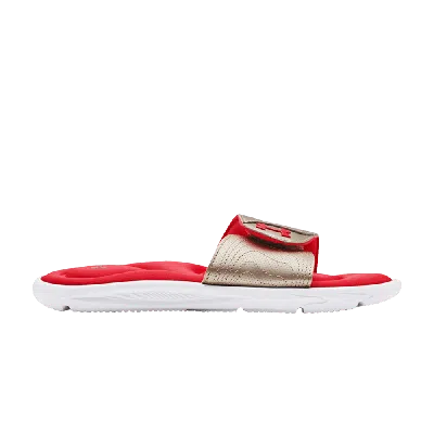 Pre-owned Under Armour Wmns Ignite 9 Slide 'white Metallic Faded Gold'