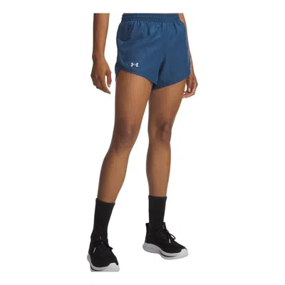 Under Armour (wmns)  Fly-by 3"" Shorts Asia Sizing 'wham Blue Reflective' In Multi