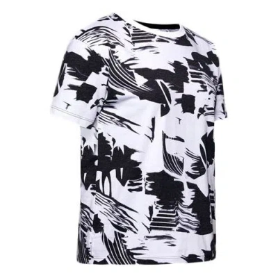 Under Armour (wmns)  Logo Live Training Sports Printing Short Sleeve Black White Printing