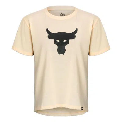 Under Armour (wmns)  Project Rock Brahma Heavyweight T-shirt 'beige' In Neutral