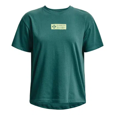 Under Armour (wmns)  Project Rock Globe T-shirt 'coastal Teal' In Green
