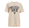 Under Armour (wmns)  Project Rock Heavyweight Campus T-shirt 'peach Puff' In Neutral