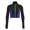 Under Armour (wmns)  Project Rock Letsgo Crop Full Zip T-shirt 'black Purple'