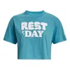Under Armour (wmns)  Rest Day Crop T-shirt 'teal' In Blue