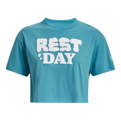 Under Armour (wmns)  Rest Day Crop T-shirt 'teal' In Blue
