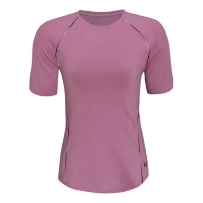 Under Armour (wmns)  Rush Casual Breathable Training Sports Short Sleeve Pink Red In Purple