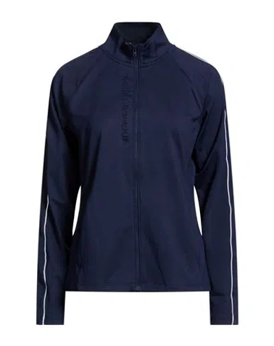 Under Armour Woman Jacket Navy Size L Polyester, Elastane In Blue