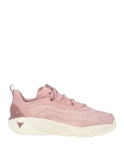 Under Armour Woman Sneakers Antique Rose Size 8 Textile Fibers In Animal Print