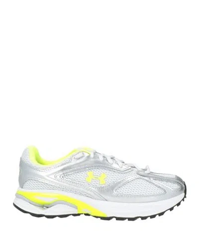 Under Armour Woman Sneakers Light Grey Size 8 Leather, Textile Fibers In Animal Print