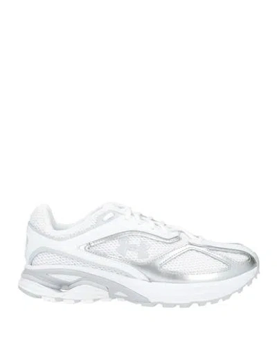 Under Armour Woman Sneakers Silver Size 8 Leather, Textile Fibers In Multi