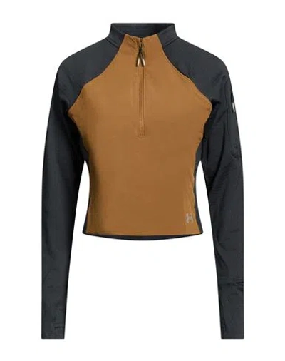 Under Armour Woman T-shirt Light Brown Size L Polyester, Elastane In Multi