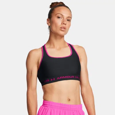 Under Armour Armour® Mid Crossback Women's Sports Bra Black In Black,pink