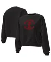 Under Armour Black Wisconsin Badgers Essentials Icon Fleece Crewneck Sweatshirt In Multi