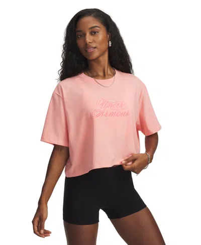 Under Armour Women's Crew Neck Crop Top In Pink