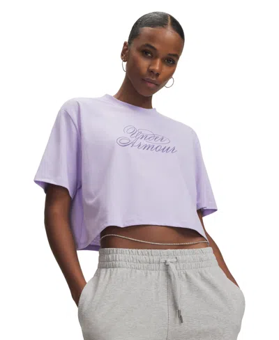 Under Armour Women's Crew Neck Crop Top In Purple