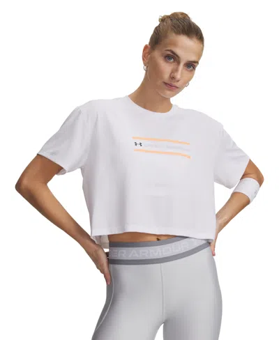 Under Armour Women's Crew Neck Crop Top In White