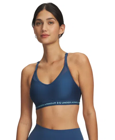Under Armour Women's Crossback Low Bra In Blue