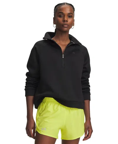 Under Armour Women's Fleece Zipper Sweatshirt In Black