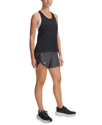 Under Armour Women's Fly By Heathered Elastic-waist Shorts In Black