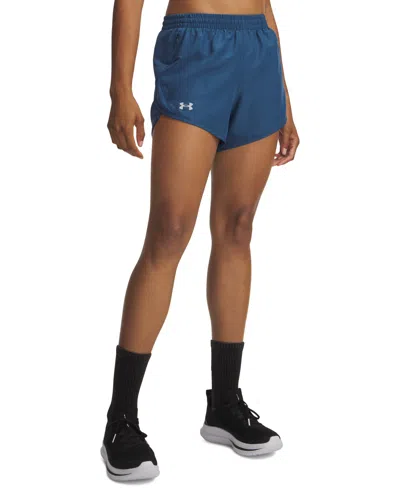 Under Armour Women's Fly By Mesh-panel Running Shorts In Blue