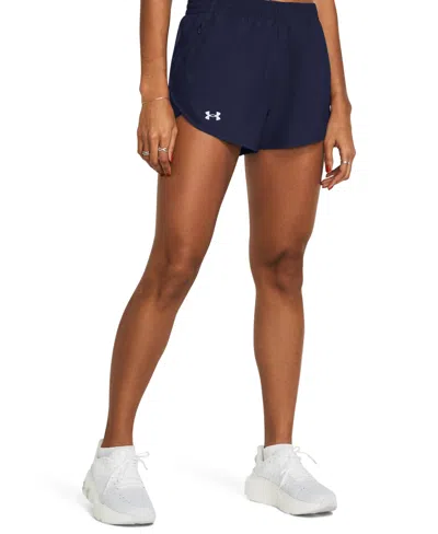 Under Armour Women's Fly By Mesh-panel Running Shorts In Blue