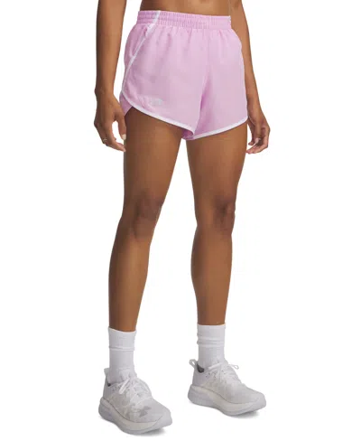 Under Armour Women's Fly By Mesh-panel Running Shorts In Pink