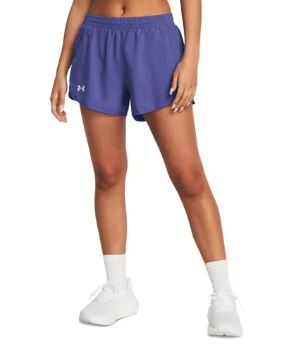 Under Armour Women's Fly By Mesh-panel Running Shorts In Starlight,starlight,reflective