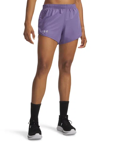 Under Armour Women's Fly By Mesh-panel Running Shorts In Blue