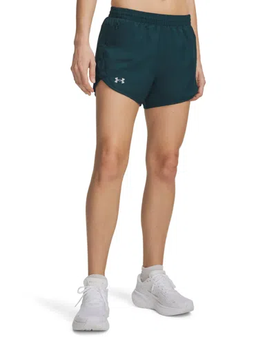 Under Armour Women's Fly By Mesh-panel Running Shorts In Blue