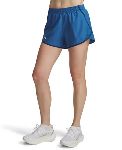 Under Armour Women's Fly By Mesh-panel Running Shorts In Blue
