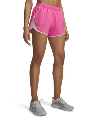Under Armour Women's Fly By Mesh-panel Running Shorts In Pink
