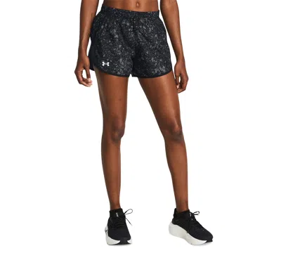 Under Armour Women's Fly By Printed Mesh-side Shorts In Black,black,reflective