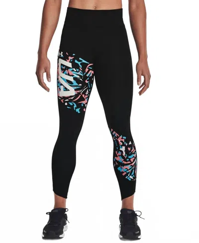 Under Armour Women's Fly Fast Floral-print Leggings In Black/white