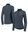 Under Armour Women's Gray Tour Championship T2 Stripe Raglan Quarter-zip Jacket In Gray