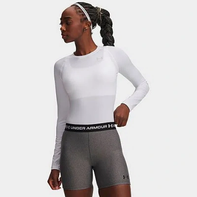 Under Armour Women's Heatgear Compression Long-sleeve Training Top In White