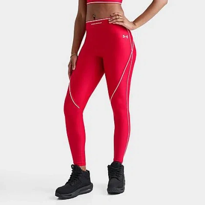 Under Armour Women's Heatgear No-slip Waistband Performance Leggings In Red