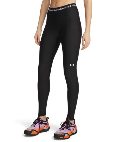 Under Armour Women's Heatgear Training Leggings In Ultimate Black,white