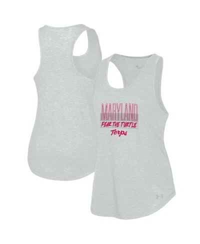 Under Armour Women's Heather Gray Maryland Terrapins Breezy Racerback Tri-blend Tank Top