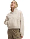 Under Armour Women's Icon Fleece Oversized 1/2 Zip In Neutral