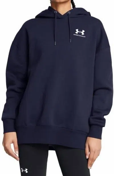 Under Armour Women's Icon Fleece Oversized Hoodie In Navy In Blue