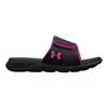 Under Armour Women's Ignite Pro Slides In Black/rebel Pink In Multi