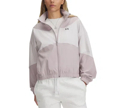 Under Armour Women's Logo Rival Woven Jacket In Gray Dawn
