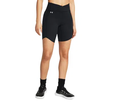 Under Armour Women's Motion Crossover Bike Shorts In Black,white