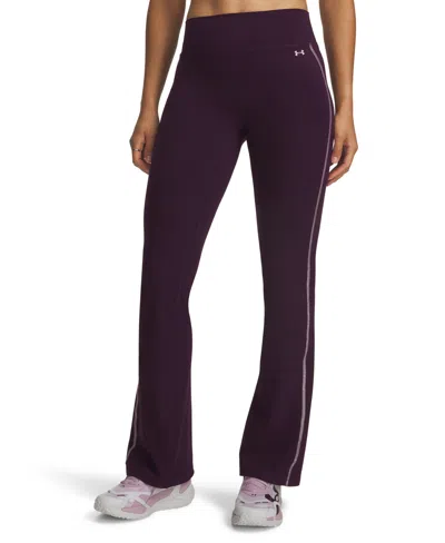 Under Armour Women's Motion High-waisted Boot-cut Pants With Pockets In Purple Echo,mauve Pink