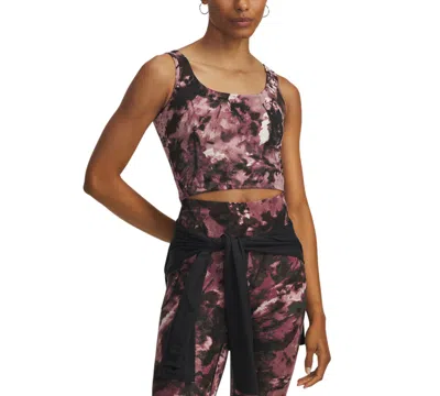 Under Armour Women's Motion Print Cropped Tank Top In Black