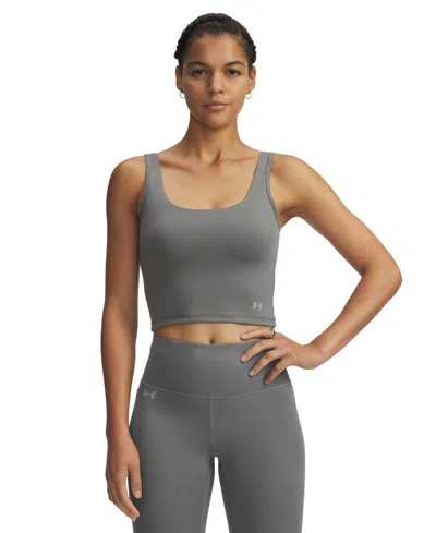 Under Armour Women's Motion Print Cropped Tank Top In Gray